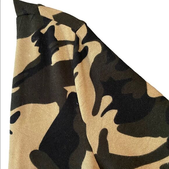 Military Army Green Camo Long Sleeve Maxi Cardigan Duster Sz L - Picture 4 of 8